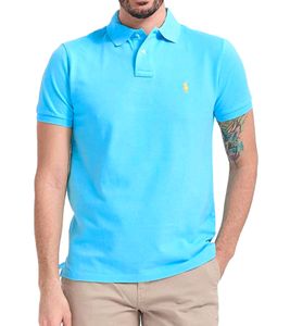 POLO RALPH LAUREN Polo pour homme Coupe classique Chemise en coton Chemise à manches courtes Chemise basique 710675974150 Bleu clair