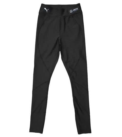 PUMA X Mercedes-Benz AMG Petronas F1 women's leggings with logo print and patch on the waistband, sports pants, fitness leggings 701225489 001 Black