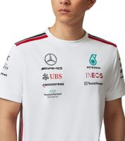 T-shirt à manches courtes pour homme Mercedes-Benz AMG Petronas F1 2023 Team Shirt Motorsport 701223428 002 Blanc ou noir