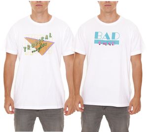 T-shirt en coton pour homme BAD+MAD Tee avec divers imprimés, col rond, BMTR00X, blanc