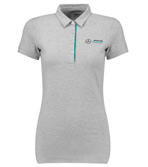 Mercedes-Benz AMG Petronas F1 MAPF1 Classic Polo Women's Cotton Shirt Polo Shirt with Team Logos Short Sleeve Shirt 141181027 150 Gray