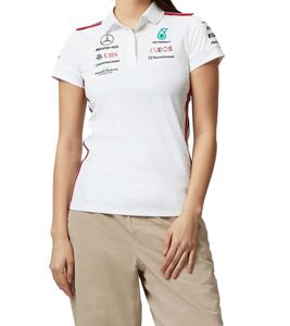 Polo d'équipe de sport automobile pour femme Mercedes-Benz AMG Petronas à manches courtes 701223407 002 Blanc