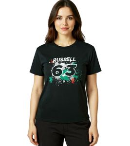 Mercedes-Benz AMG Petronas F1 George women's T-shirt with George Russel lettering 63 cotton shirt 701220867 001 black Mercedes-Benz AMG Petronas F1 George women's T-shirt with George Russel lettering 63 cotton shirt 701220867 001 black