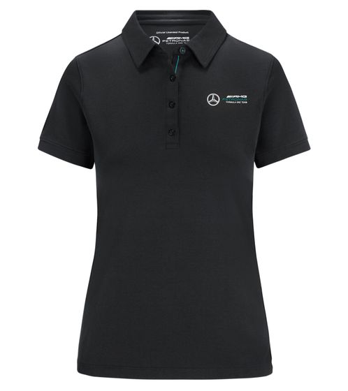 Mercedes-Benz AMG Petronas F1 MAPF1 Classic Polo da donna in cotone Polo con loghi della squadra Maglietta a maniche corte 701202236 001 Nero