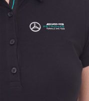 Mercedes-Benz AMG Petronas F1 MAPF1 Classic-Polo Damen Baumwoll-Shirt Polo-Shirt mit Team-Logos Kurzarm-Shirt 701202236 001 Schwarz
