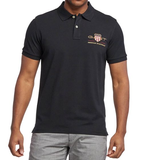 Polo GANT pour homme, coupe classique, en coton, 2002014 5, noir