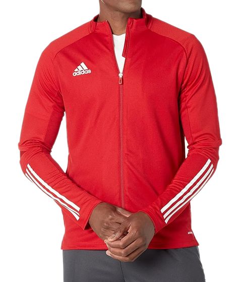 adidas Condivo 20 Herren Trainings-Jacke mit AEROREADY-Technologie Fußball-Jacke Sport-Jacke Fitness-Kleidung ED9248 Rot/Weiß