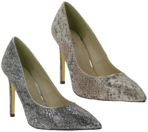 MENBUR Sandalias de noche de tacón alto para mujer con tacón de aguja y brillantes, zapatos de noche 07061 plata/negro o plata/beige/rosa