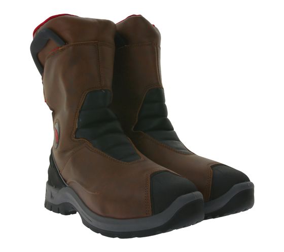 RED WING SHOES Zapatos de seguridad PetroKing SB con suela TredMax y sistema ForceGuard botas de trabajo con tecnología D30 Botas sin cordones Factory Second 3220 marrón/negro