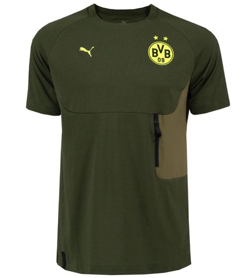 PUMA Borussia Dortmund Pumatech T-Shirt Pocket 2024-2025 T-shirt pour homme BVB Fan-Shirt 778792 10 Vert foncé