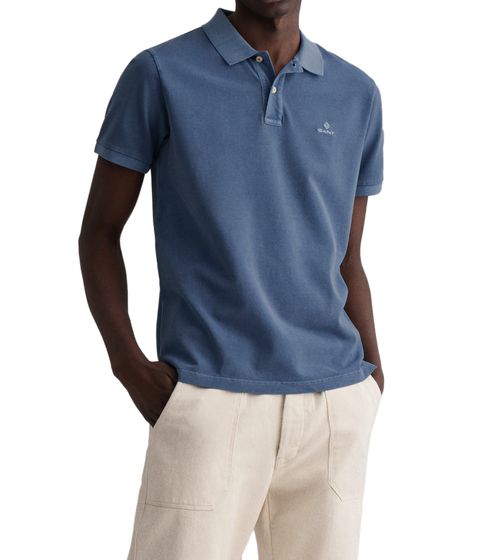 Polo de algodón de corte regular para hombre GANT Sunfaded Salty Sea, polo de manga corta en tonos pastel 2052028 464 Azul