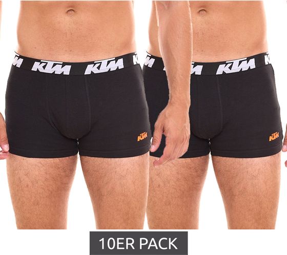 10er Pack KTM Herren Boxershorts bequeme Unterwäsche mit Logoprint KTM1BCX2ASS1BK/BS Schwarz