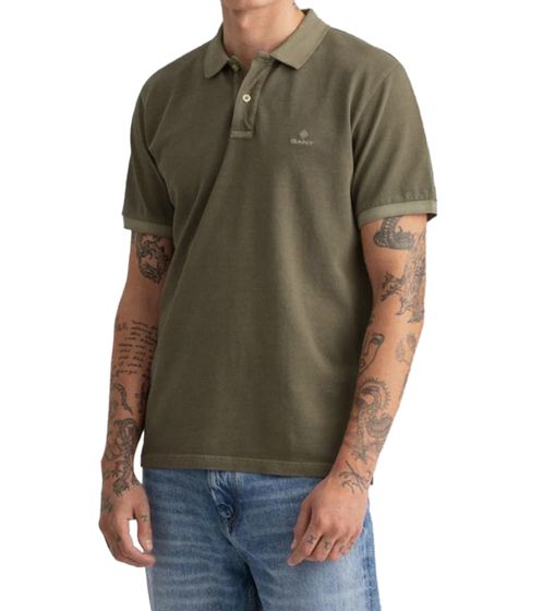 Polo GANT Sunfaded Utility Green para hombre Camisa de algodón de corte regular Polo de manga corta en tonos pastel 2052028 333 Verde oliva