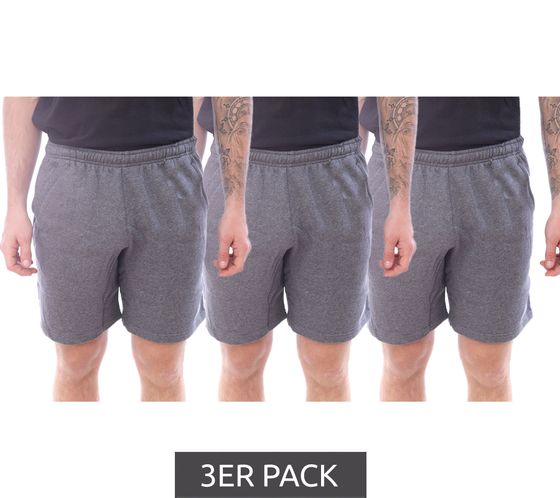 Pack de 3 pantalones cortos NIKE Park 20 Fleece para hombre, pantalones cortos de algodón, pantalones deportivos, pantalones cortos de fitness, gris CW6910-071