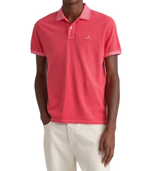 GANT Sunfaded Watermelon Pink Polo da uomo Regular Fit Camicia in cotone Polo a maniche corte pastello 2052028 652 Rosa