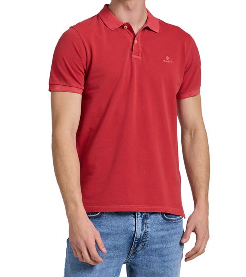 Polo GANT Sunfaded Equestrian Red para hombre Camisa de algodón de corte regular Polo de manga corta en tonos pastel 2052028 630 Rojo