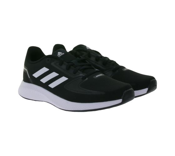 Chaussures de loisirs pour femmes et enfants adidas RUNFALCON 2.0 avec semelle extérieure résistante à l'abrasion, baskets pour garçons et filles, baskets de tous les jours, chaussures de course, chaussures à lacets FY9495 noir/blanc