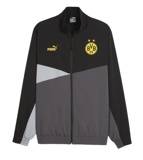 PUMA BVB Borussia Dortmund - Chaqueta de entrenamiento tejida para hombre, chaqueta de calentamiento, chaqueta de fútbol con tecnología Drycell 777101 01, color negro