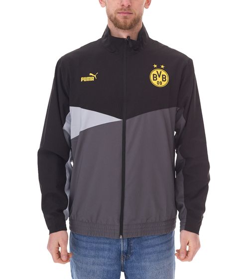 PUMA BVB Borussia Dortmund - Chaqueta de entrenamiento tejida para hombre, chaqueta de calentamiento, chaqueta de fútbol con tecnología Drycell 777101 01, color negro