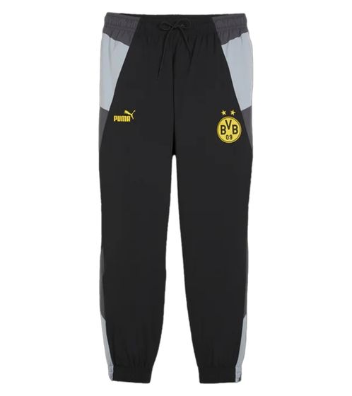 Pantalones de chándal tejidos PUMA BVB Dortmund para hombre, pantalones de entrenamiento para aficionados al fútbol con DryCell 777108 01, color negro