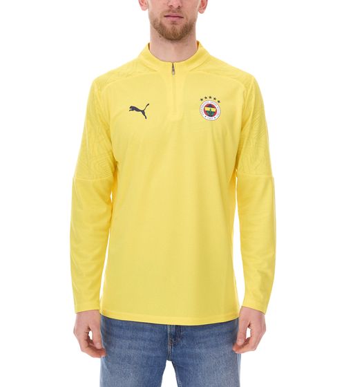 Camiseta deportiva de entrenamiento para hombre PUMA Fenerbahce Istanbul 1/4 Zip Top con DryCell 778123 11 Amarillo