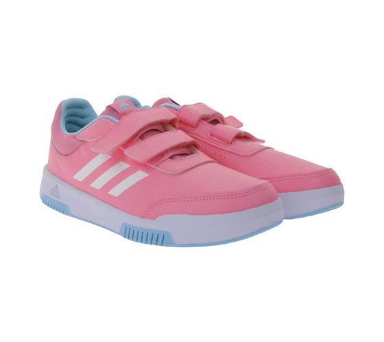 Chaussures de loisirs pour femmes et enfants adidas TENSAUR SPORT 2.0 avec semelle extérieure résistante à l'abrasion, baskets pour garçons et filles, baskets de tous les jours avec fermeture velcro GW6454 rose/bleu/blanc