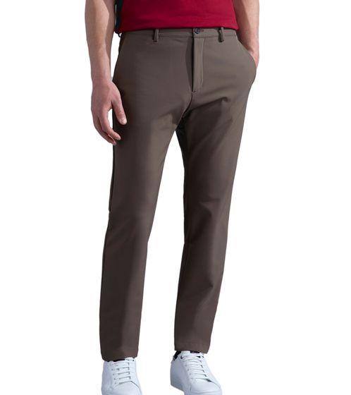 PAUL & SHARK Herren Chino-Hose Regular Fit Bundfalten-Hose aus Dynamic-Stretch Stoff-Hose 13314096 661 Braun