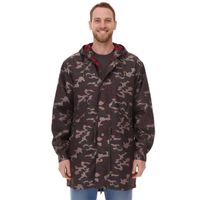 Cavallo de Ferro Herren Parka im Camouflage-Look Herbst-Jacke mit Kapuze Übergangs-Jacke CSJA002 Grün/Schwarz/Rot