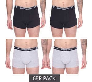 Pack of 6 Pierre Cardin men's cotton boxer shorts underwear R808 black or grey