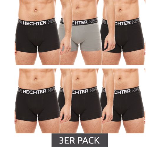 Pack de 3 calzoncillos tipo bóxer de algodón para hombre de HECHTER STUDIO, color negro y gris