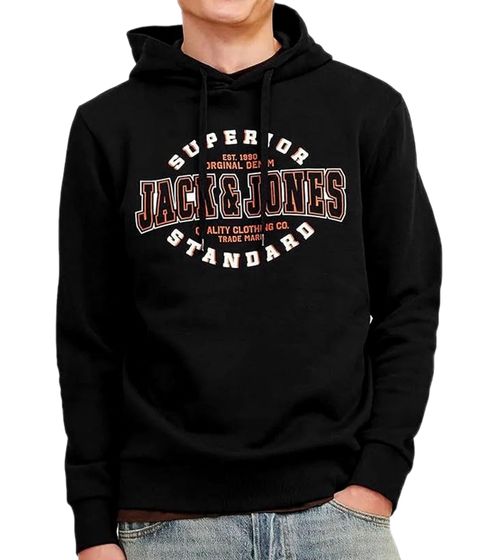 Sudadera con capucha de algodón para hombre de JACK & JONES con inscripción JACK & JONES Superior Standard Camisa de manga larga 12255617 Negro