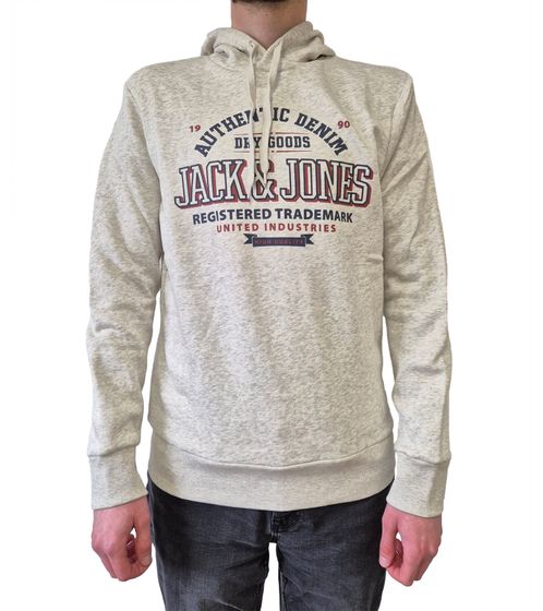 JACK & JONES men's hooded sweater cotton sweater with JACK & JONES Superior Standard lettering long-sleeved shirt 12255617 black