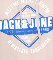 JACK & JONES Felpa con cappuccio da uomo in cotone con scritta JACK & JONES Authentic Denim Shirt a maniche lunghe 12255617 Beige