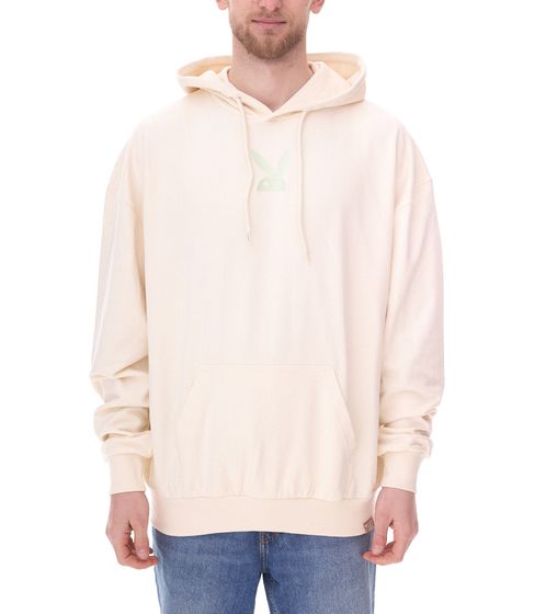 Sudadera PLAYBOY para hombre con estampado grande en la espalda de la edición de julio/agosto de PLAYBOY 2015, camisa de manga larga, suéter de algodón DFPBHD1012 Beige