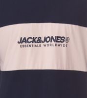 JACK & JONES Uomo Girocollo Camicia Cotone T-Shirt Manica Corta Camicia 12258883 Beige/Bianco o Blu Scuro/Beige
