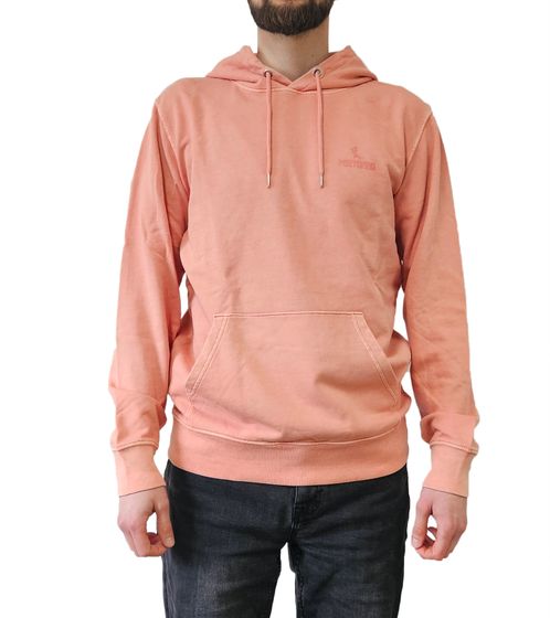 PORTOFINO Herren schlichter Kapuzen-Pullover Baumwoll-Hoodie Langarm-Shirt PF300-006 Lachs-Rosa