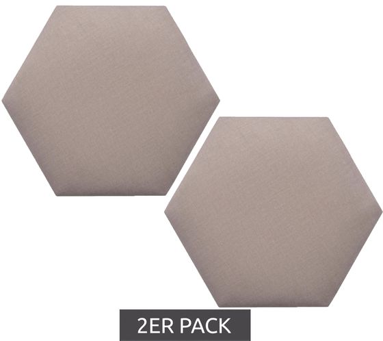 Confezione da 2 cuscini da parete OBI Hexagon 30x30cm cuscino da parete design da parete pannellatura da parete crema