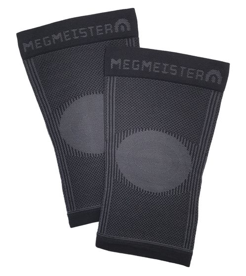 megmeister Knie Kompressions-Manschette Beinlinge 23-32 mmHg Kniewärmer MER001 Schwarz/Grau