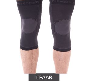 megmeister Knie Kompressions-Manschette Beinlinge 23-32 mmHg Kniewärmer MER001 Schwarz/Grau
