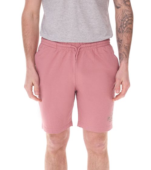 PLAYBOY x DEF Herren Sweat-Shorts mit kleinem Schriftzug "CASA PLAYBOY " Sport-Shorts Jogger kurze Hose DFPBSH1001 Rosa