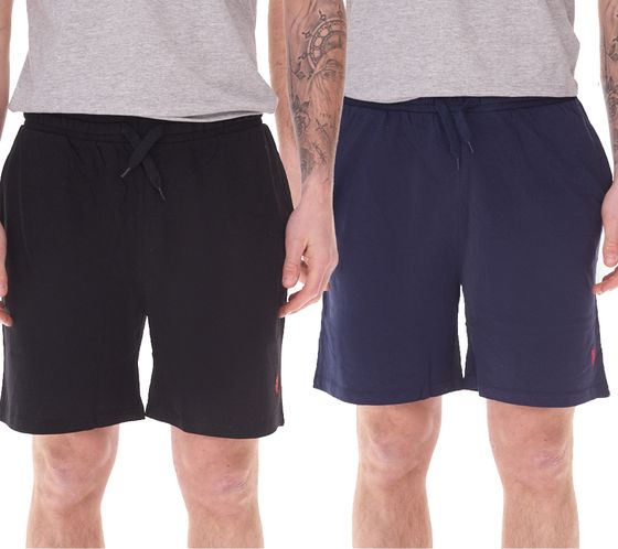 U.S. POLO ASSN. Shorts de loisirs et de sport pour hommes, shorts de fitness légers avec logo américain. Short brodé Polo US16738 Noir/Rouge ou Bleu foncé/Rouge