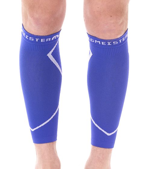 Chaussettes de compression pour mollets Megmeister Chauffe-jambes 23-32 mmHg Chauffe-mollets MER003 Bleu/Blanc