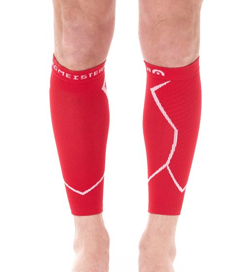 Chaussettes de compression pour mollets Megmeister Jambières 23-32 mmHg Chauffe-mollets MER003 Rouge/Blanc