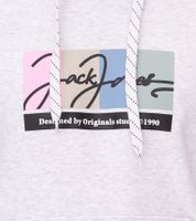 JACK & JONES Herren Kapuzen-Pullover mit Baumwollanteil Langarm-Shirt mit farblichen Akzenten 12262421 Schwarz, Weiß, Grün oder Beige