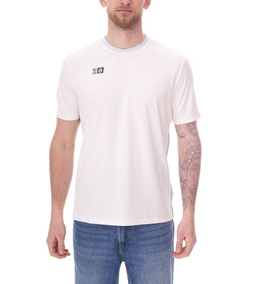 Maillot de match OCEAN FABRICS TAHI pour homme - T-shirt d'entraînement durable avec empiècements en maille - T-shirt de fitness à manches courtes - OUT-M-1046-OTW-11 - Blanc