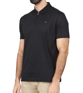 Camisa polo de algodón de manga corta para hombre PAUL & SHARK 24411249 011 Negro