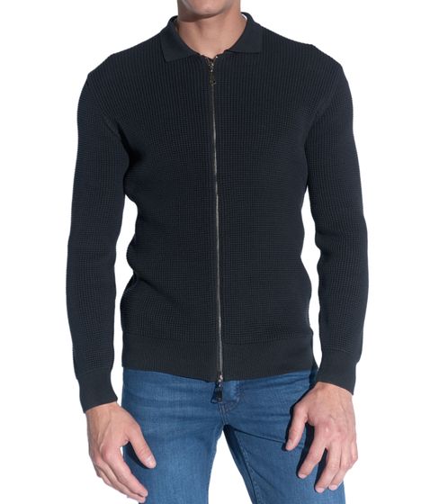 cardigan homme steffen klein avec motif perlé veste tricotée avec fermeture éclair 5026 noir