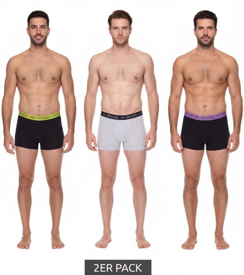 Confezione da 2 boxer da uomo Kappa, slip alla moda 351K1JW Nero, Blu, Rosso, Grigio, Bianco