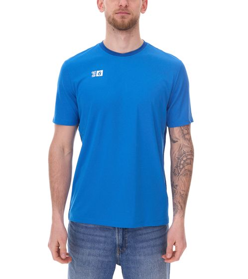 Camiseta de entrenamiento sostenible para hombre con insertos de malla TAHI Match Jersey de OCEAN FABRICS, camiseta de fitness, camiseta de manga corta OUT-M-1046-OTW-41 azul