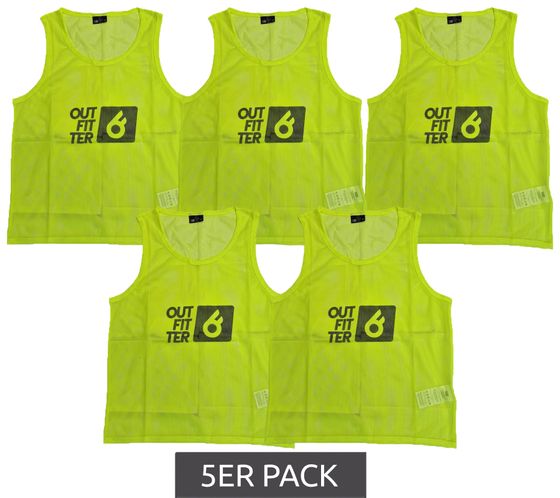 5er Pack Outfitter OCEAN FABRICS TAHI nachhaltiges Kinder Trainings-Leibchen Mannschaftssport OUT-K-3038-OTW-27 Neongelb